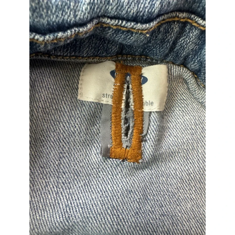 Old Navy Girls Stretch Denim Vest Size 8 Blue Button Up Cotton Blend